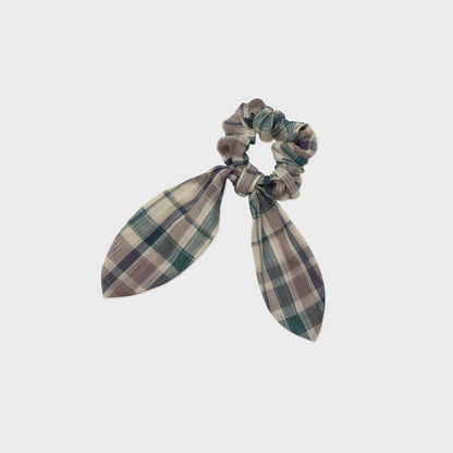 女童绿色格子发圈