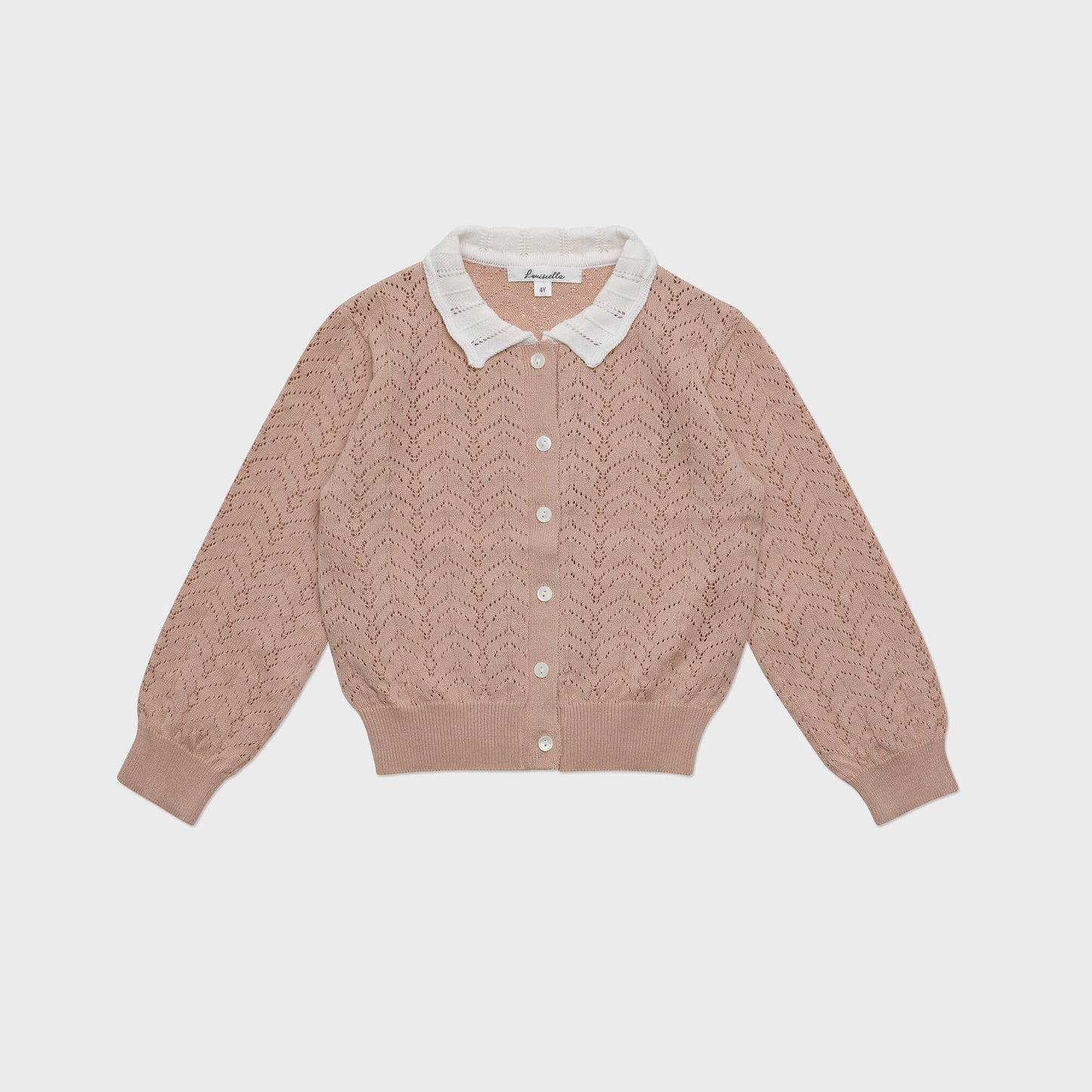 女童粉色针织开衫