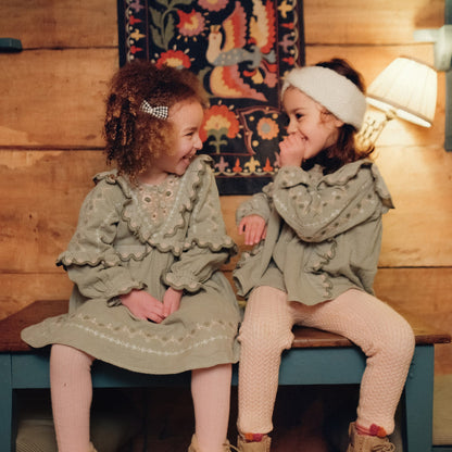 女童粉色棉连裤袜