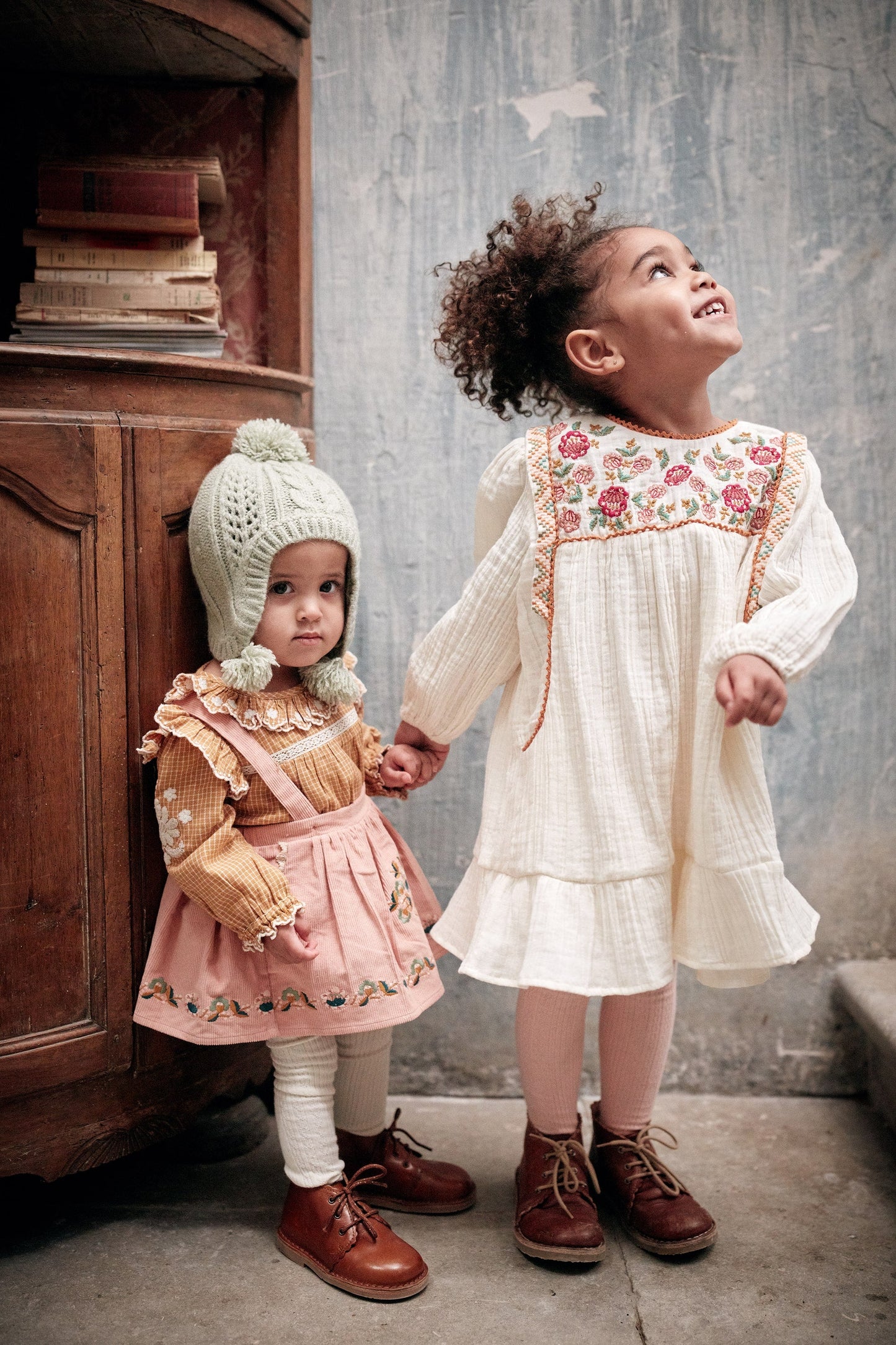 女童粉色棉连裤袜