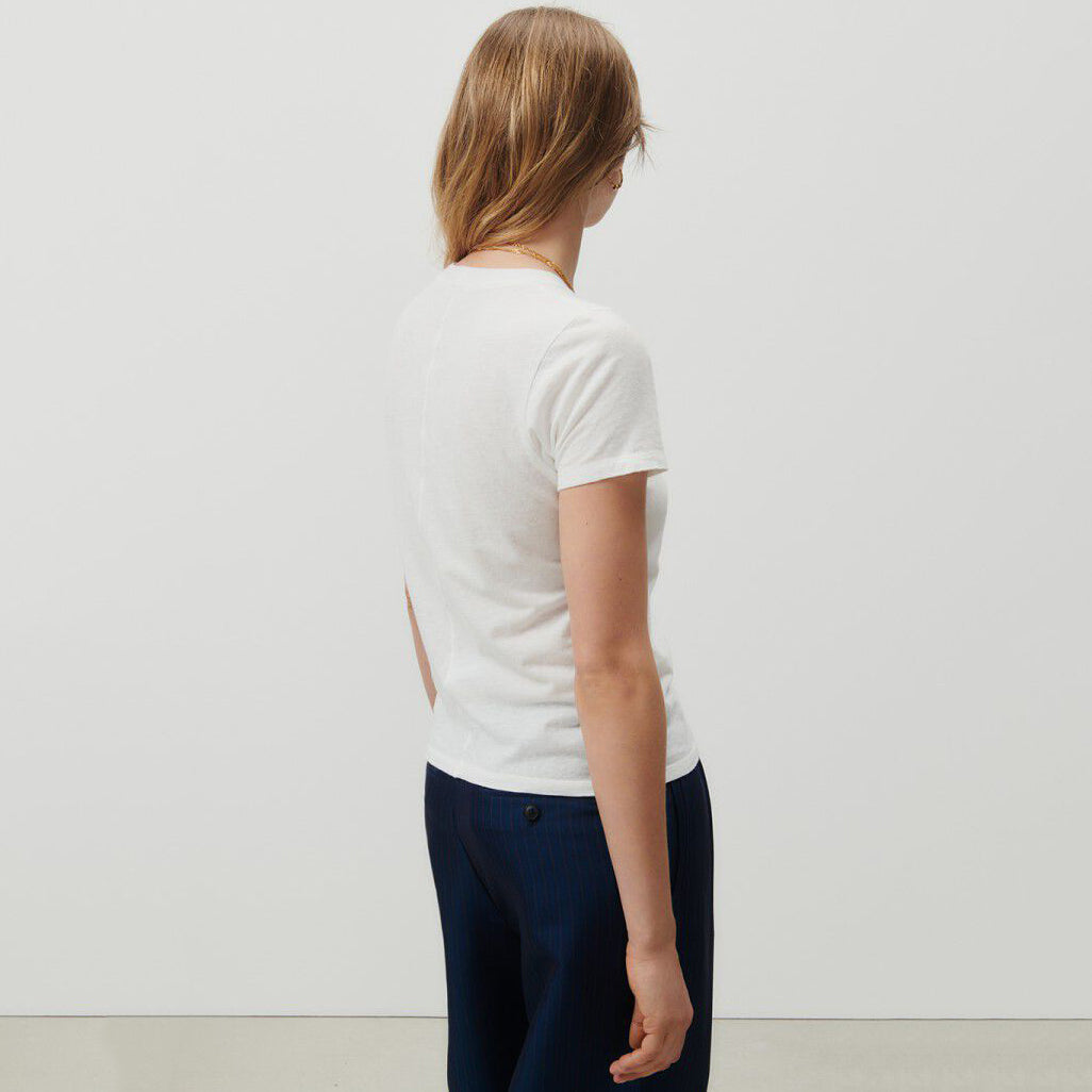 女士白色棉T恤