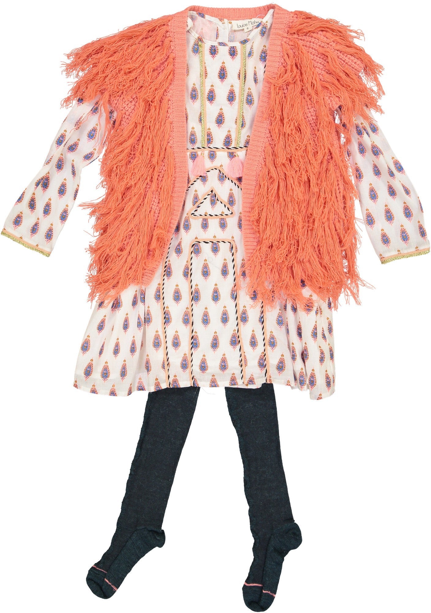 Girls Pink Tassel Trims 'Flamingo' Gilt