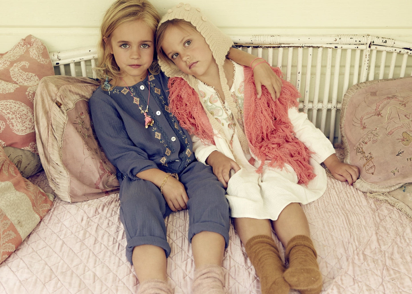 Girls Pink Tassel Trims 'Flamingo' Gilt