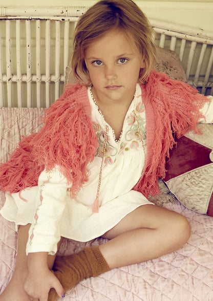 Girls Pink Tassel Trims 'Flamingo' Gilt