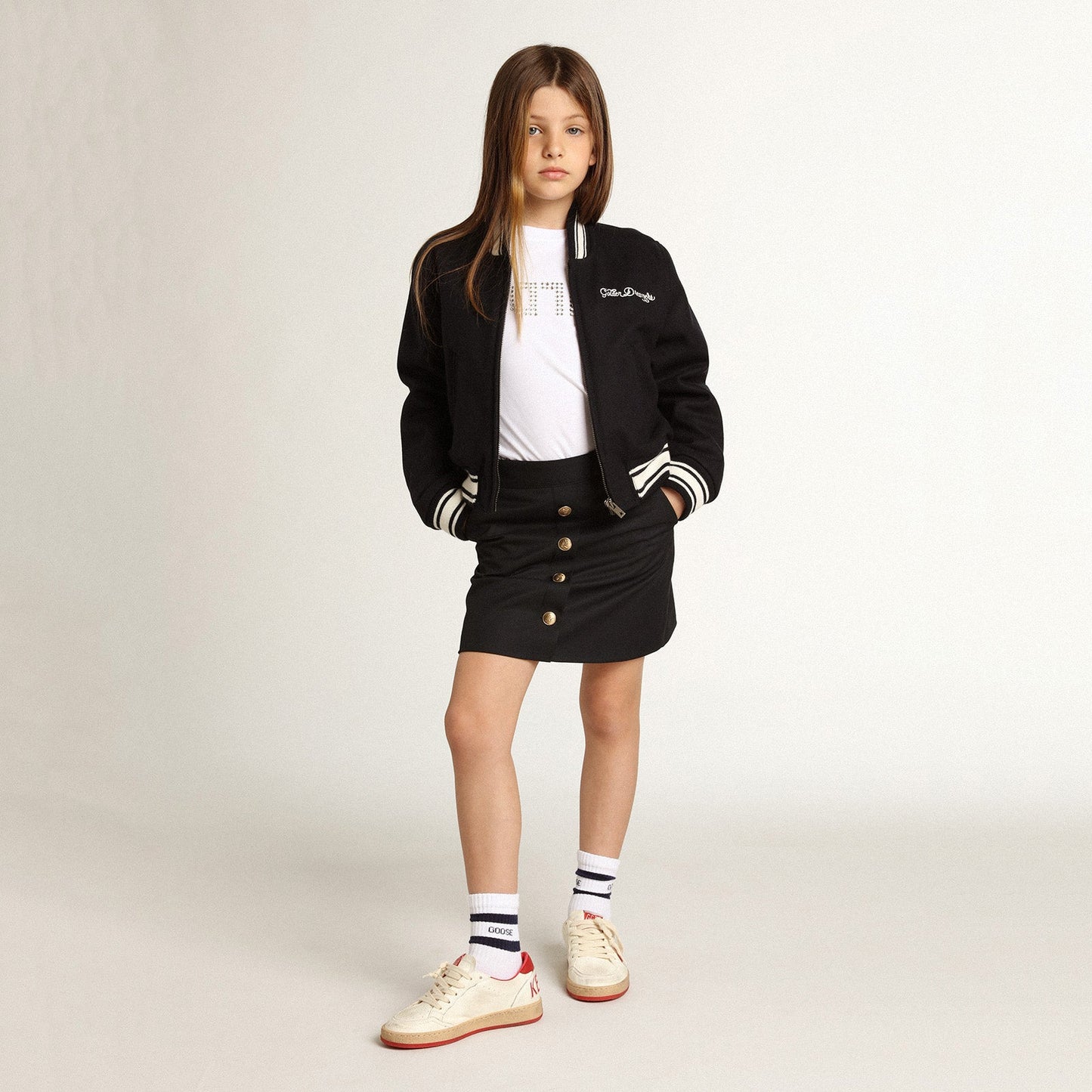 女童藏青色羊毛棉服