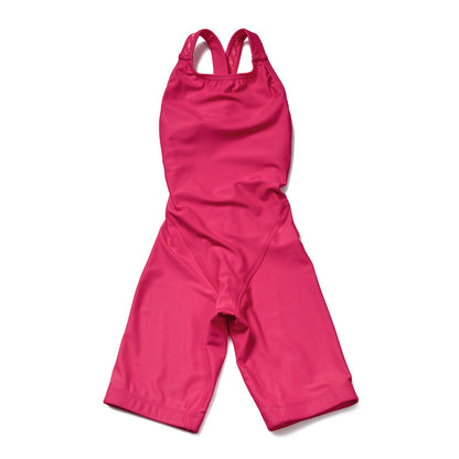 女童亮粉色五分专业泳衣