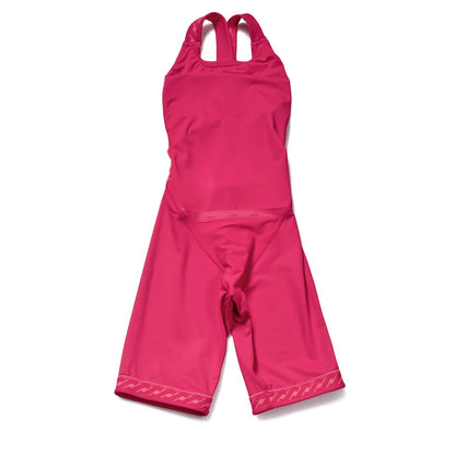 女童亮粉色五分专业泳衣