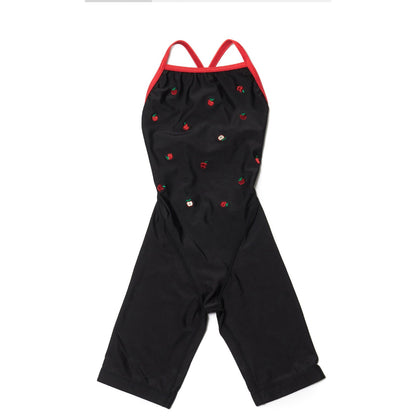 女童黑色五分专业泳衣