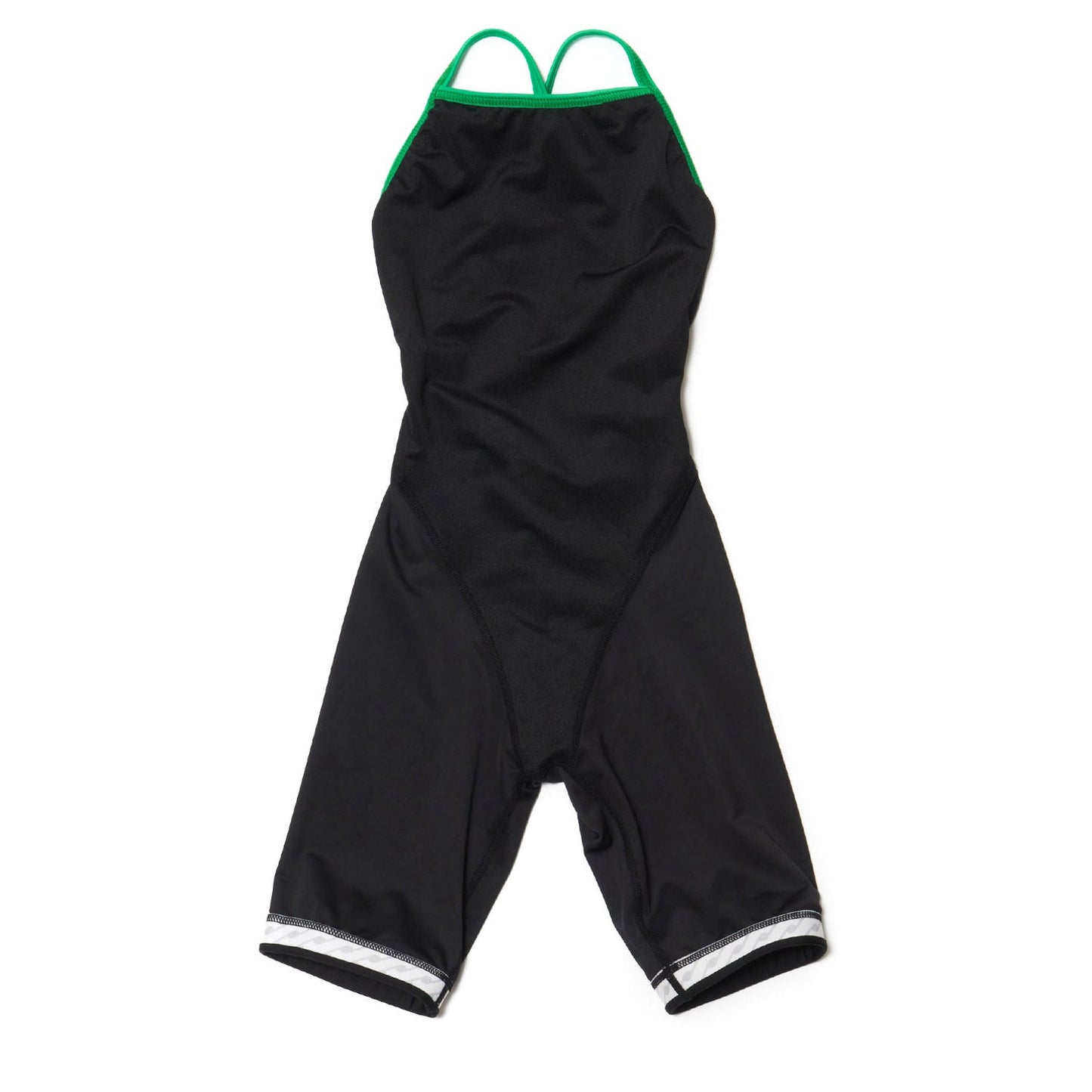 女童黑色刺绣五分专业泳衣