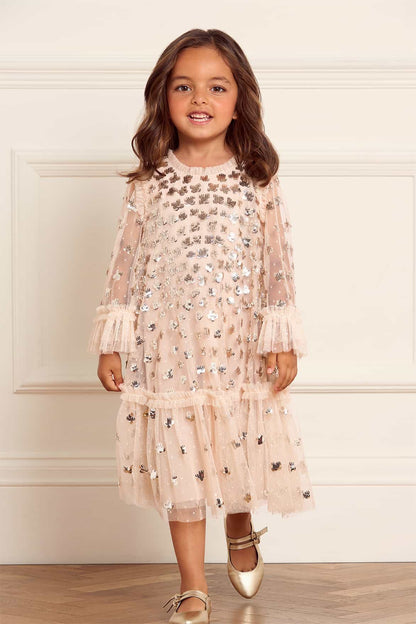 Needle & Thread Girls Glisten Tulle Dress in Pink