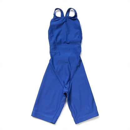 女童蓝色五分专业泳衣