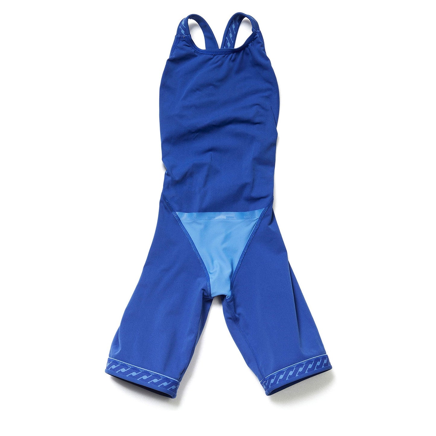 女童蓝色五分专业泳衣