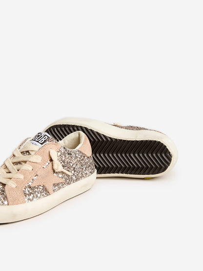 Golden Goose Girls Super Star 银色闪光运动鞋