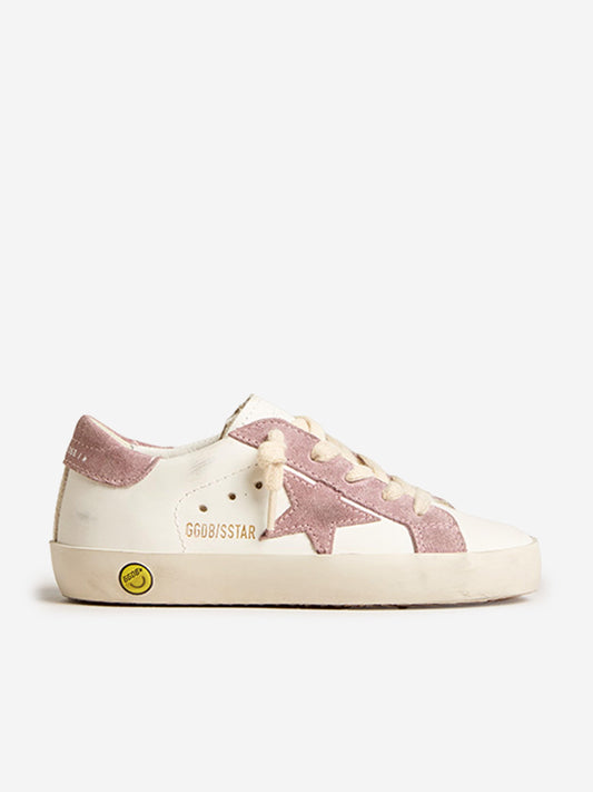 Golden Goose 女童 Super Star 皮革运动鞋（白色）