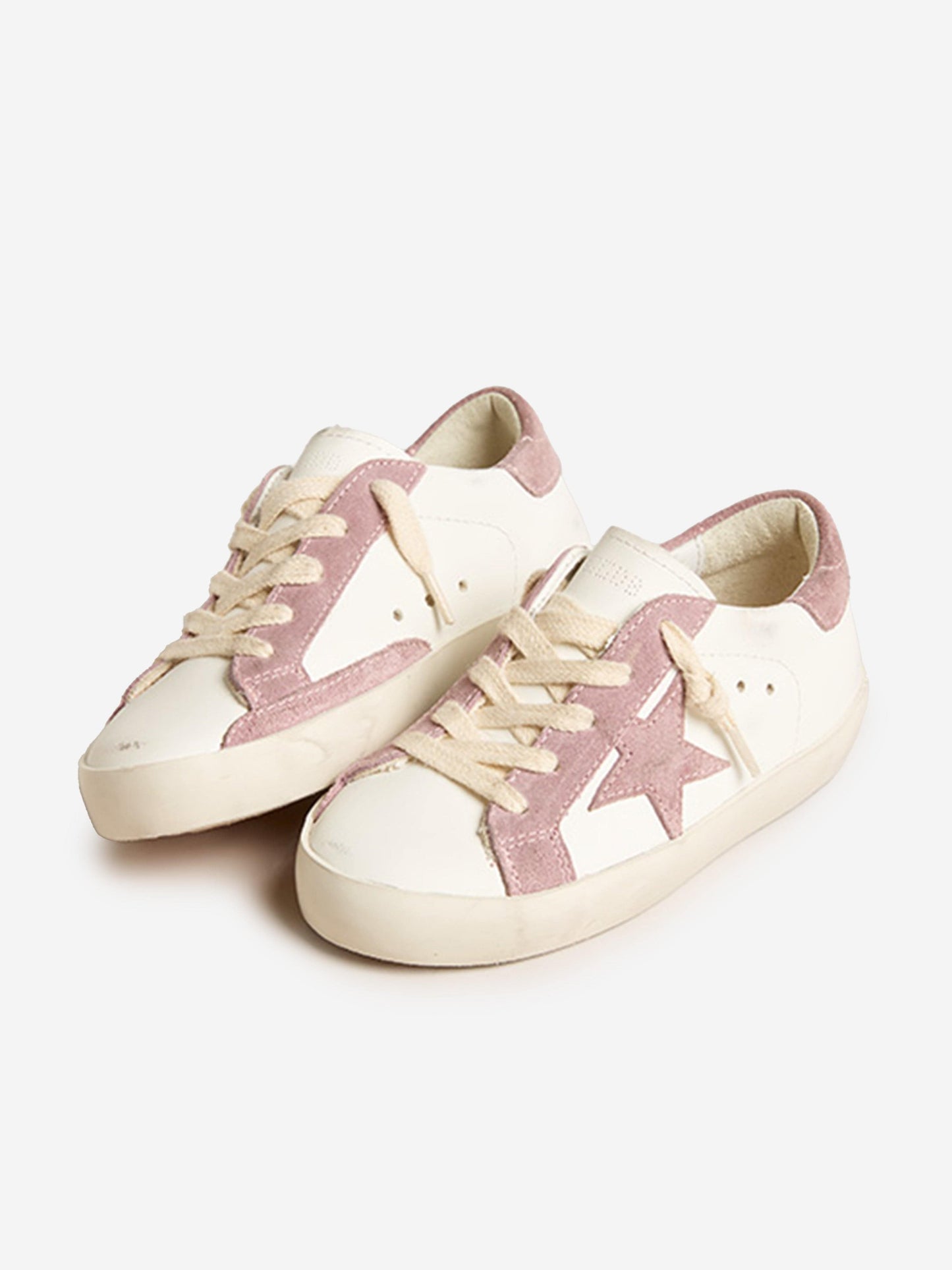 Golden Goose 女童 Super Star 皮革运动鞋（白色）