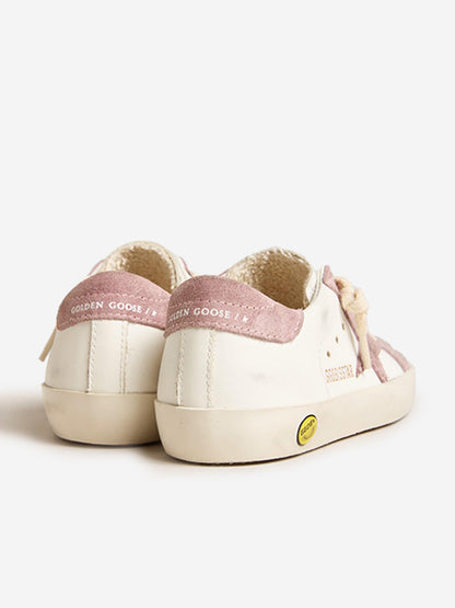 Golden Goose 女童 Super Star 皮革运动鞋（白色）