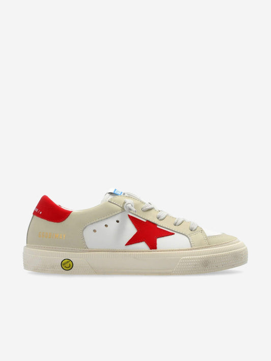 Golden Goose 女童 Star May 皮革运动鞋（白色）