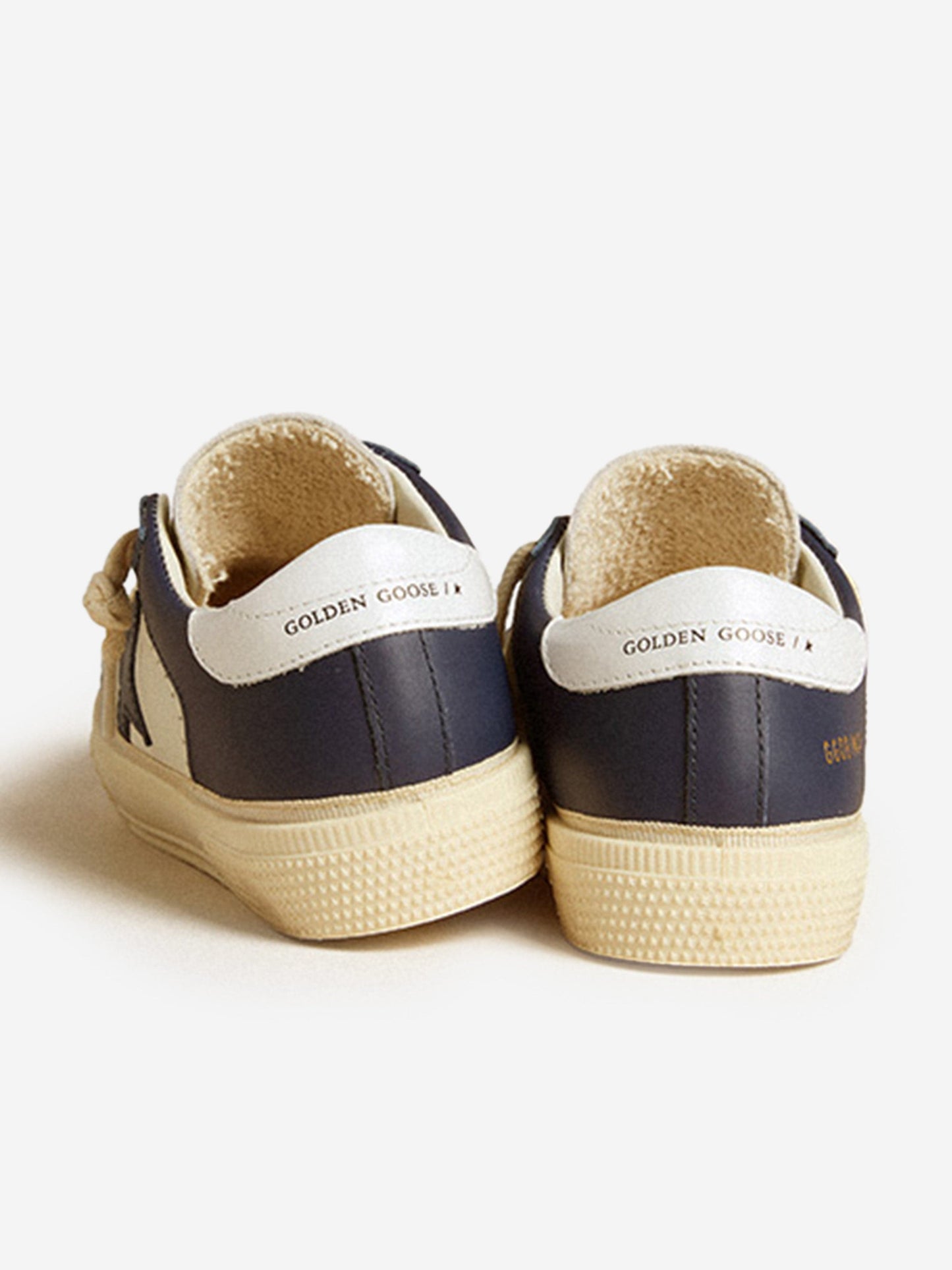Boys Leather Double Quarter and Toe May Trainers in Blue