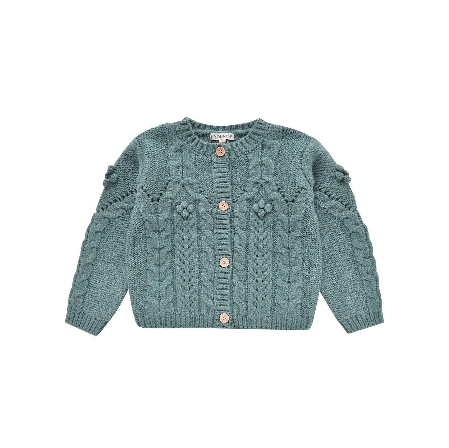 女童蓝色针织开衫