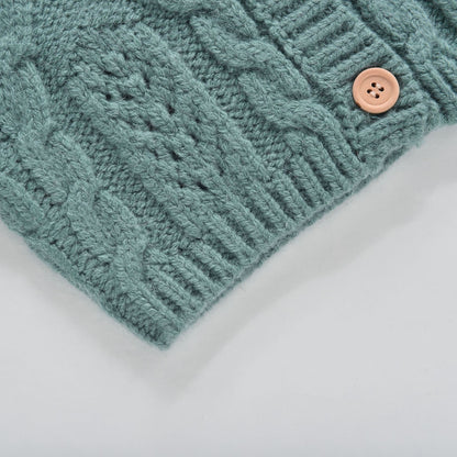 女童蓝色针织开衫