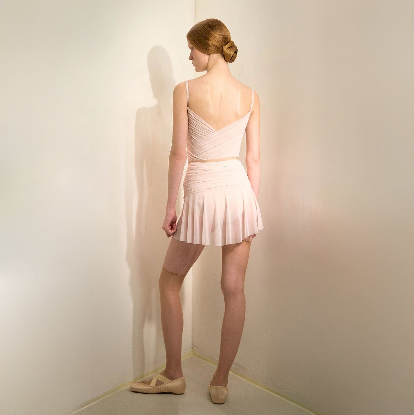 女士珍珠粉"GRÈS"芭蕾舞薄纱短裙(253SK63DO/pearl blush)