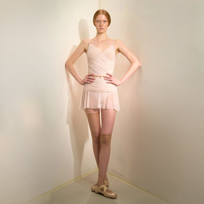 女士珍珠粉"GRÈS"芭蕾舞薄纱短裙(253SK63DO/pearl blush)