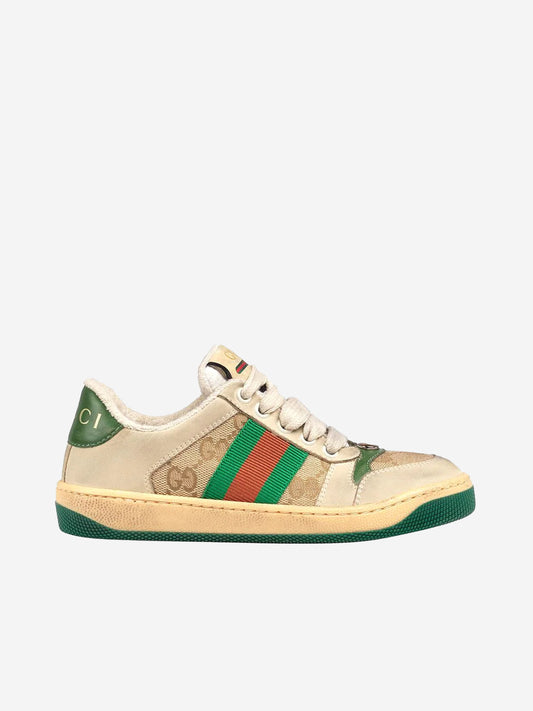 GUCCI 儿童皮革筛选运动鞋