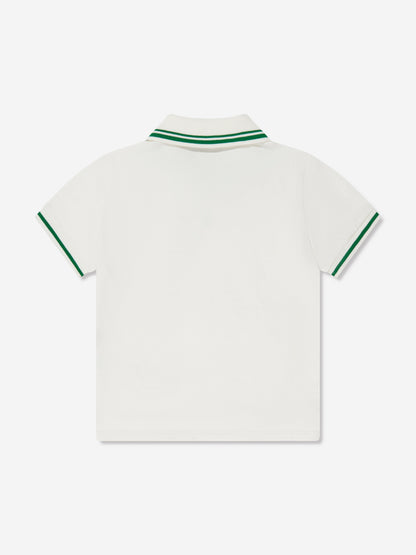 男童白色口袋 Polo 衫