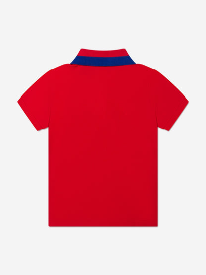 男童红色徽标 Polo 衫