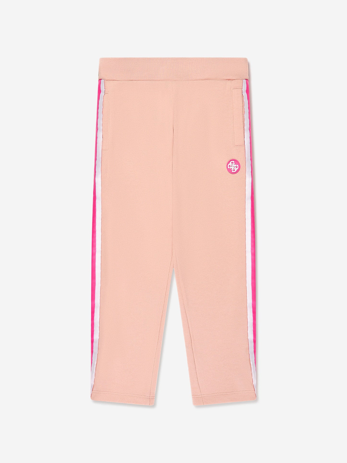 米色 Guess 女童徽标慢跑裤