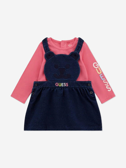 Guess 女婴连体衣和连裙套装（粉色）