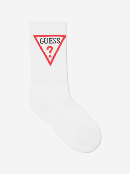 Guess Kids 白色徽标袜子