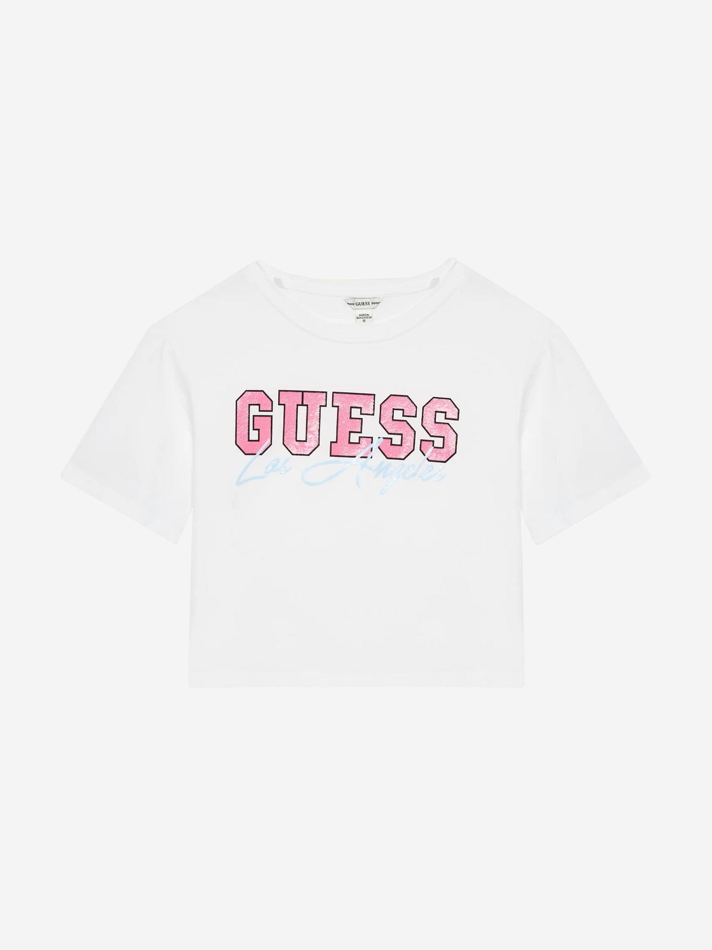 Guess 女童 T 恤和短裙套装（白色）