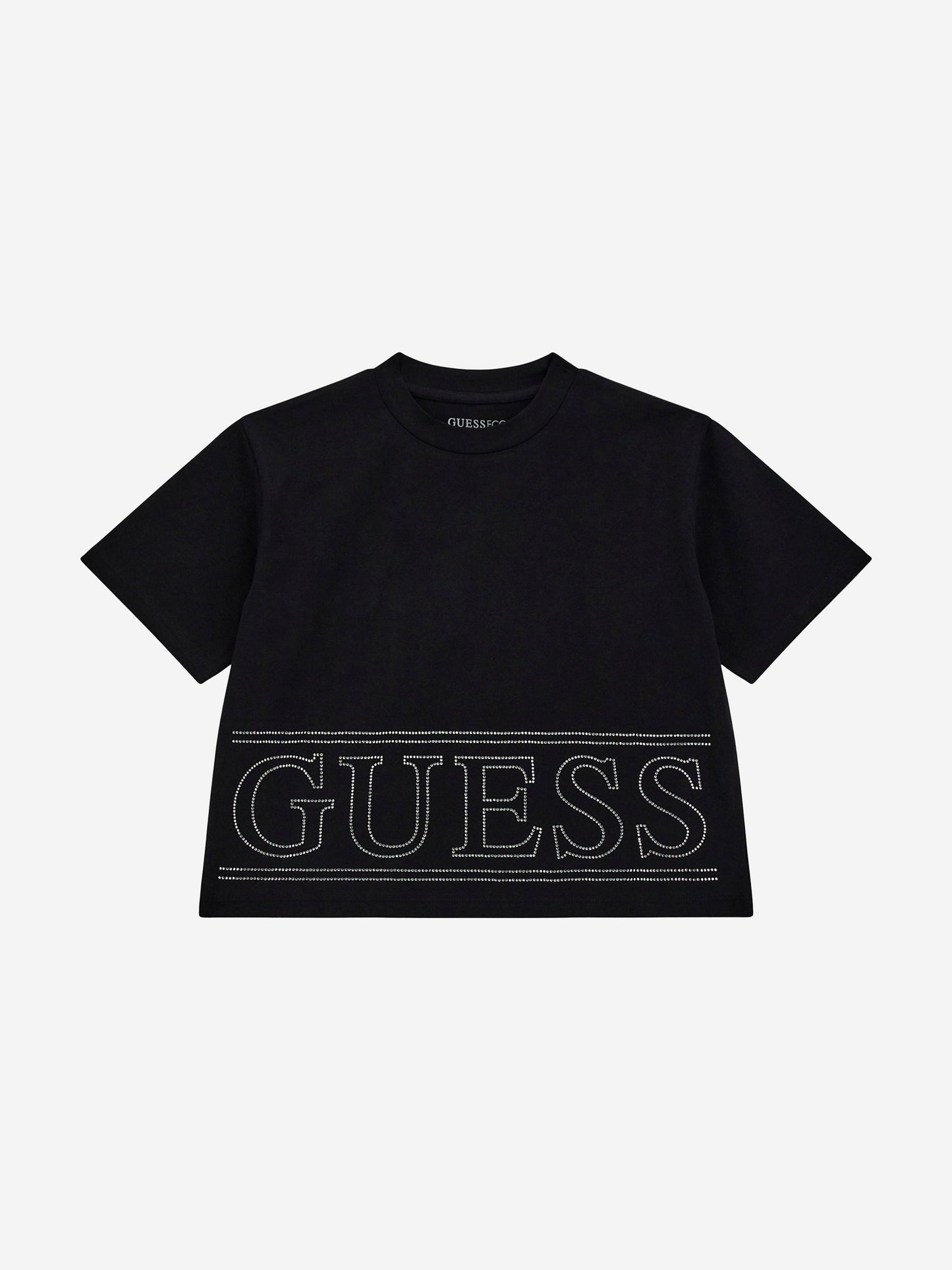 Guess Girls 徽标 T 恤（黑色）