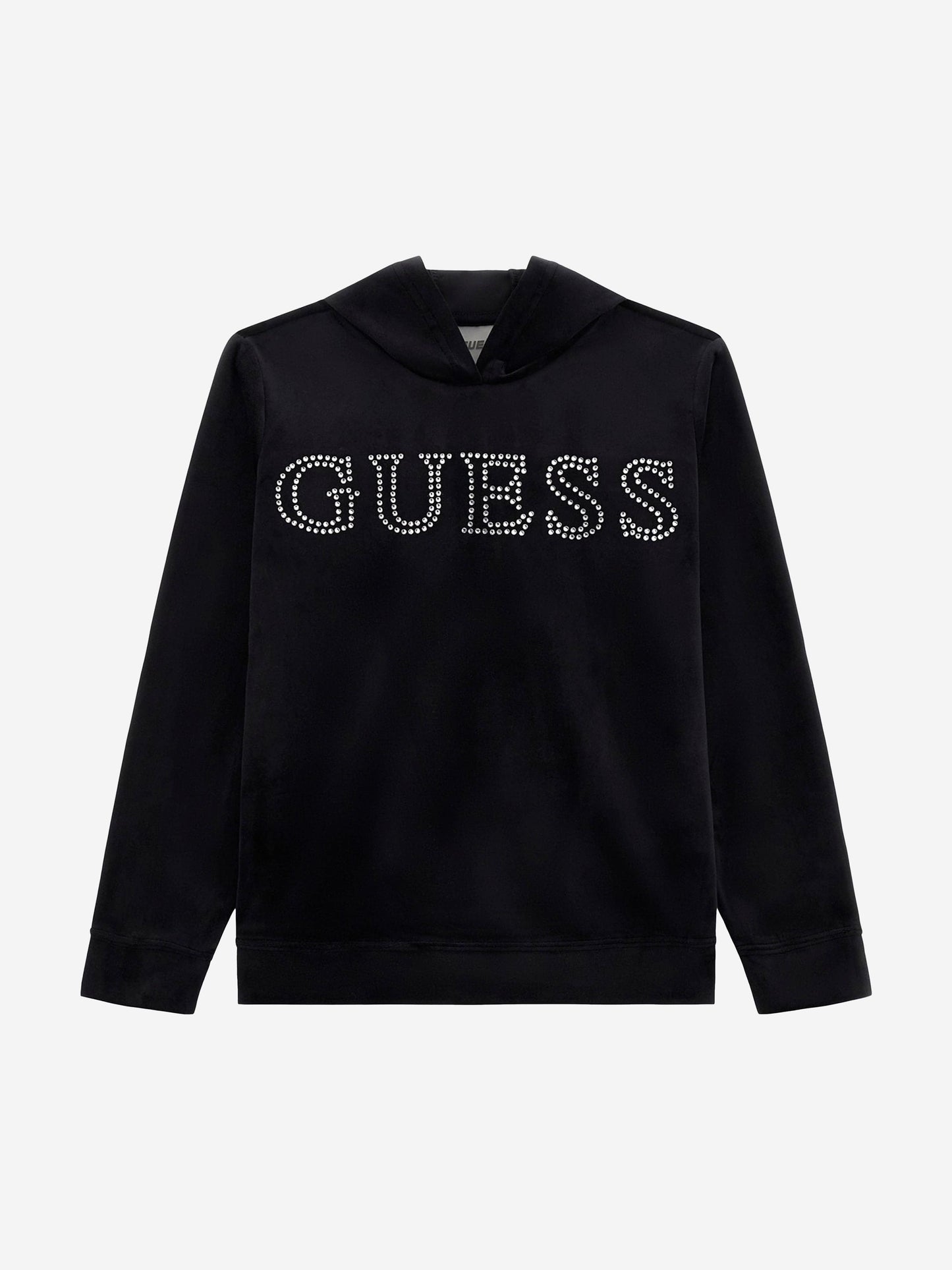 Guess Girls 徽标连帽衫（黑色）