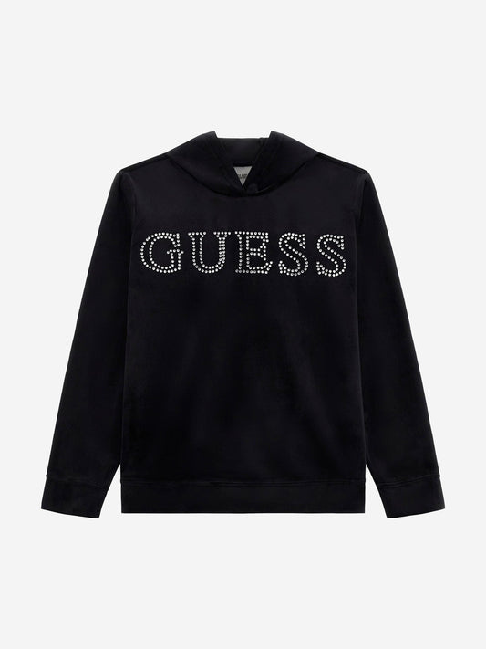 Guess Girls 徽标连帽衫（黑色）