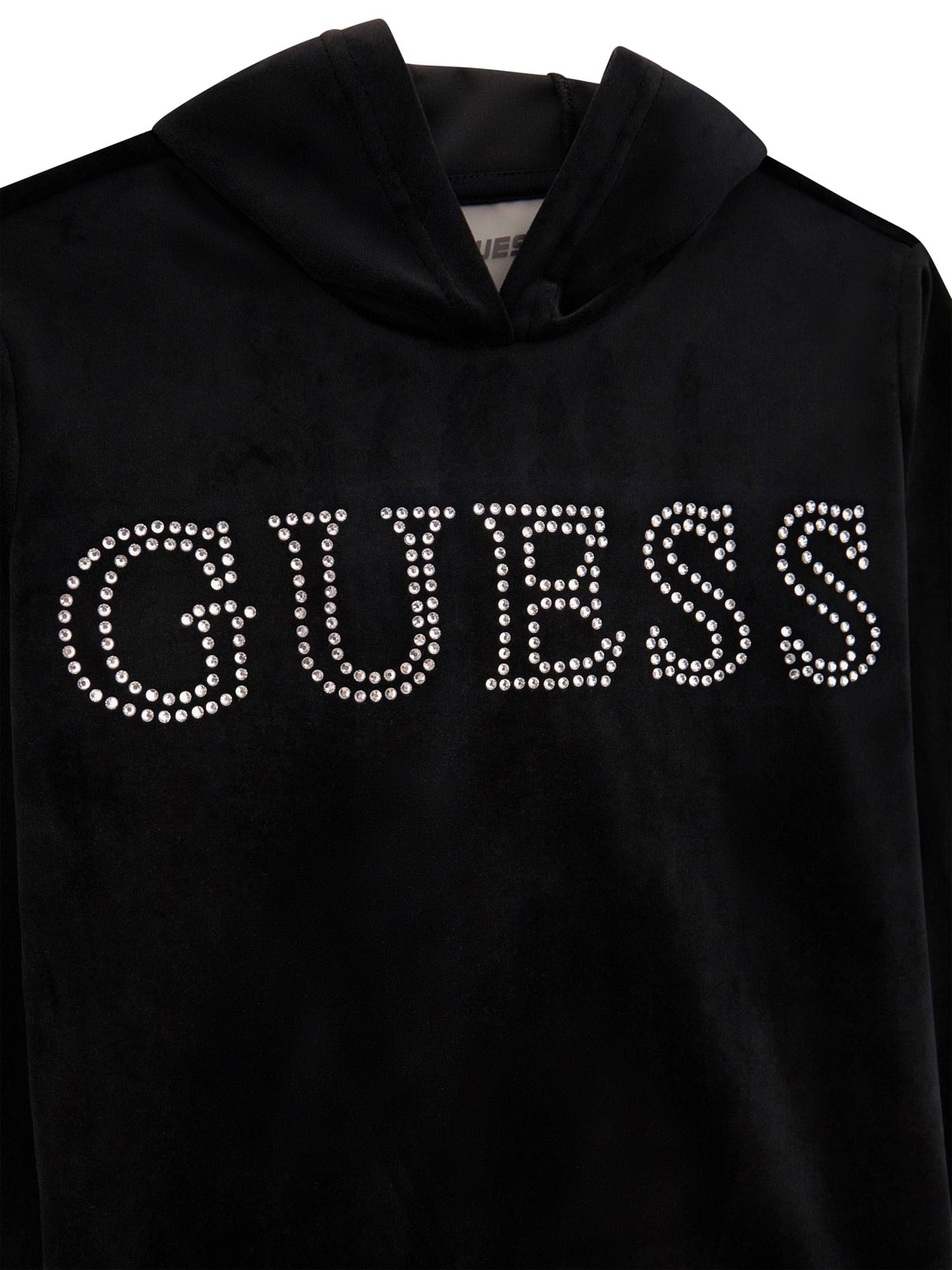 Guess Girls 徽标连帽衫（黑色）