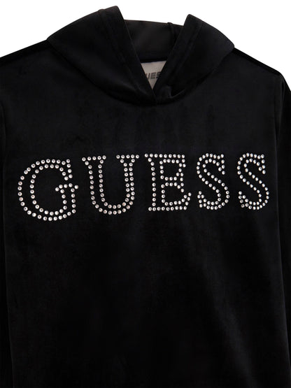 Guess Girls 徽标连帽衫（黑色）