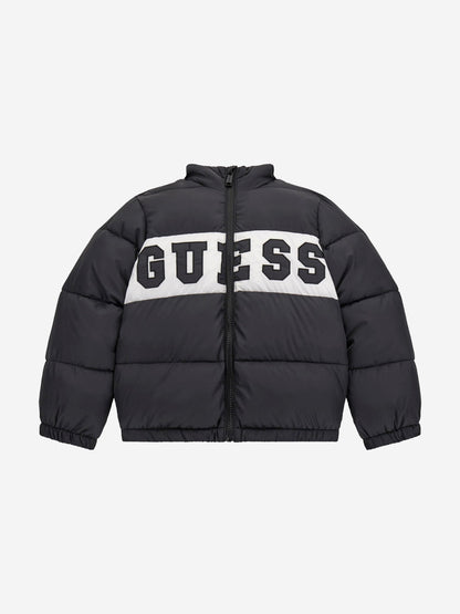 Guess 男童连帽羽绒夹克（黑色）