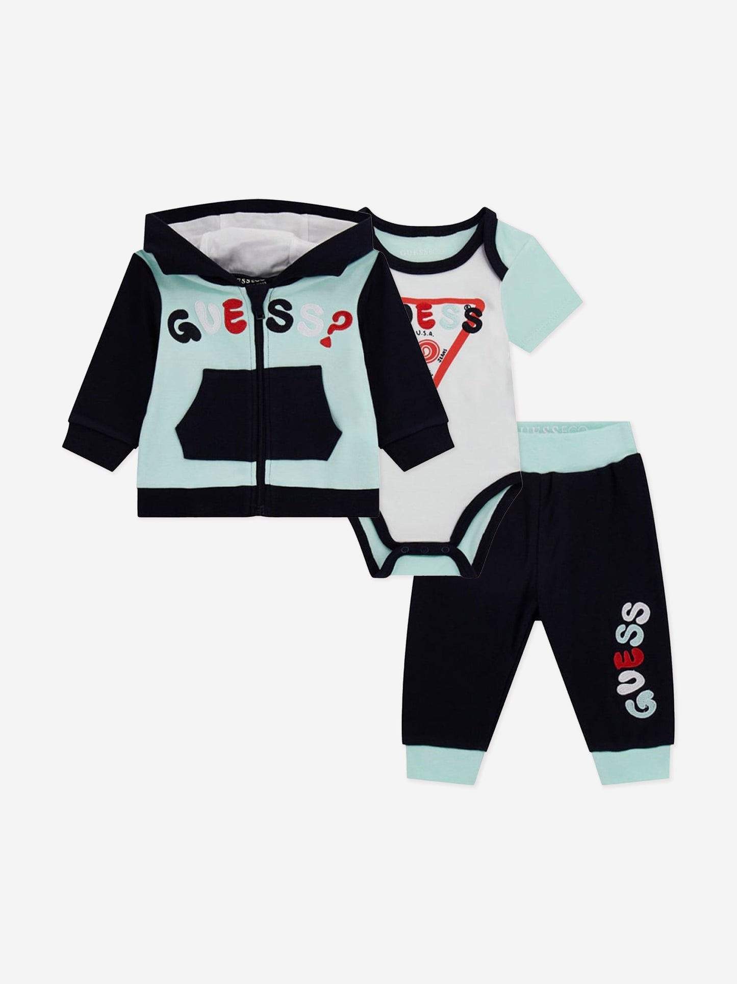 Guess 男婴三件套运动服套装（海军蓝）