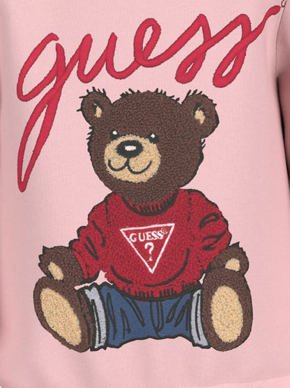 Guess Girls 粉色泰迪熊徽标运动衫