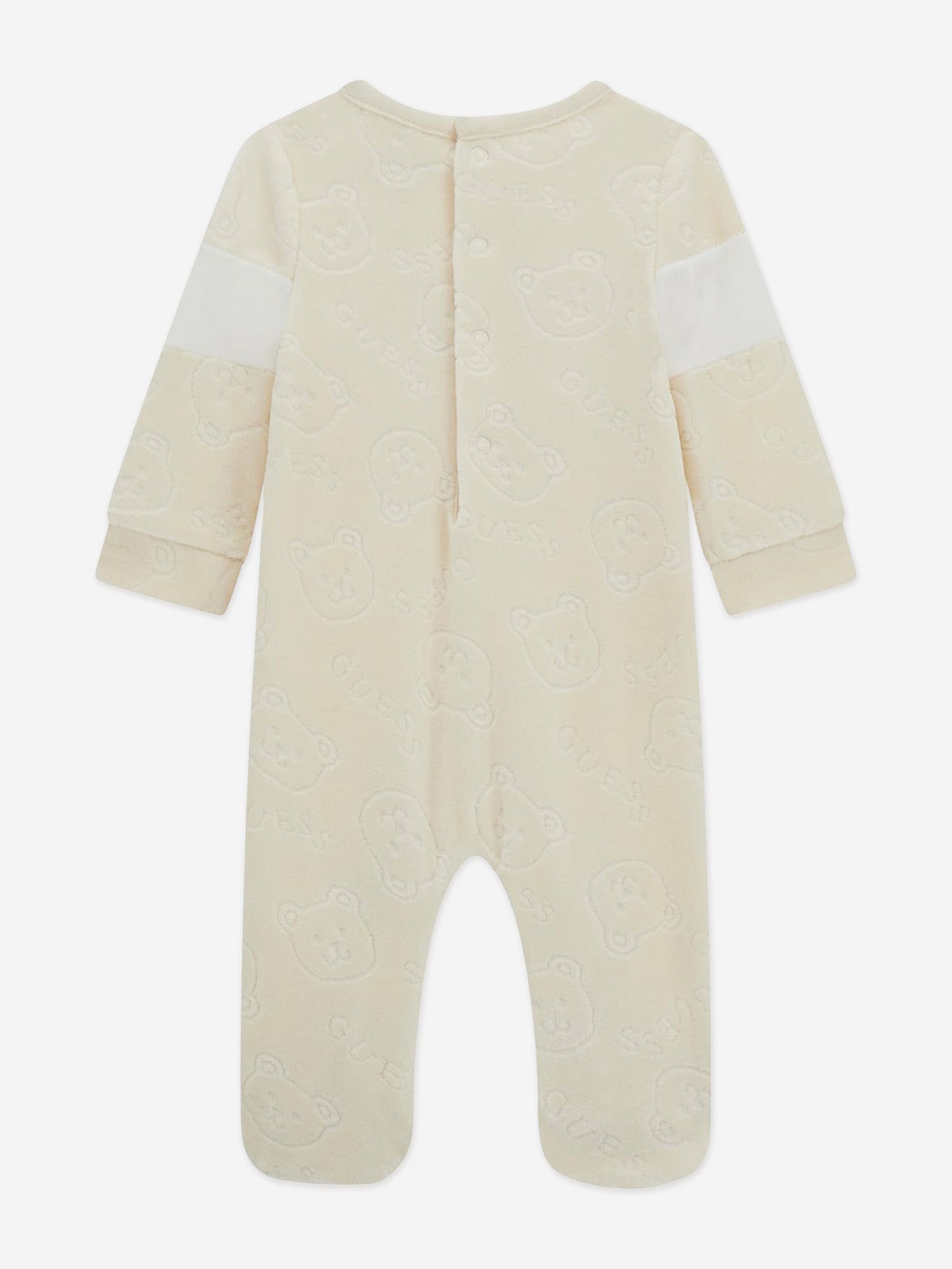 Guess Baby 象牙色雪尼尔泰迪熊婴儿连体衣