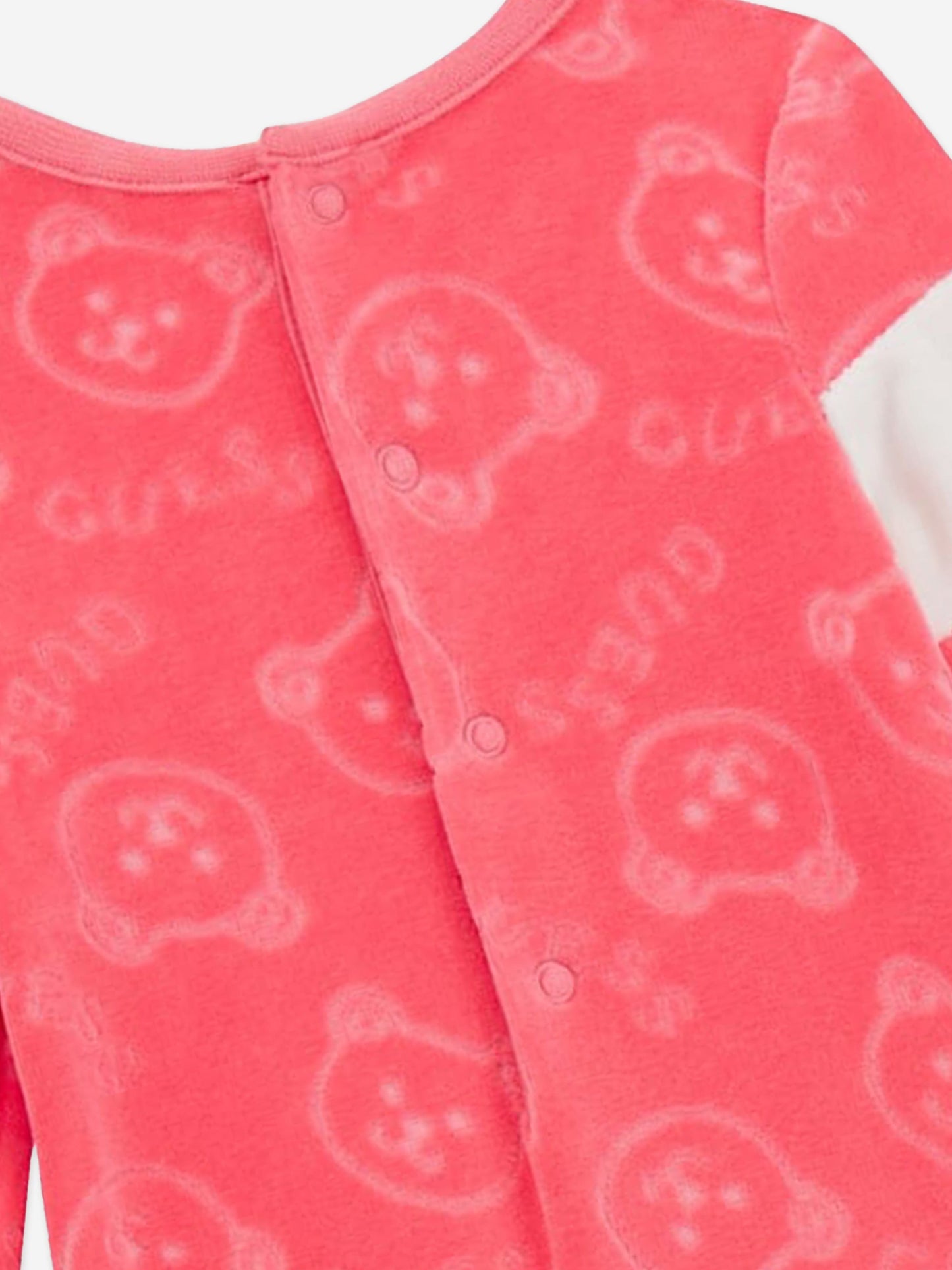 Guess 女童雪尼尔泰迪熊婴儿连体衣（粉色）