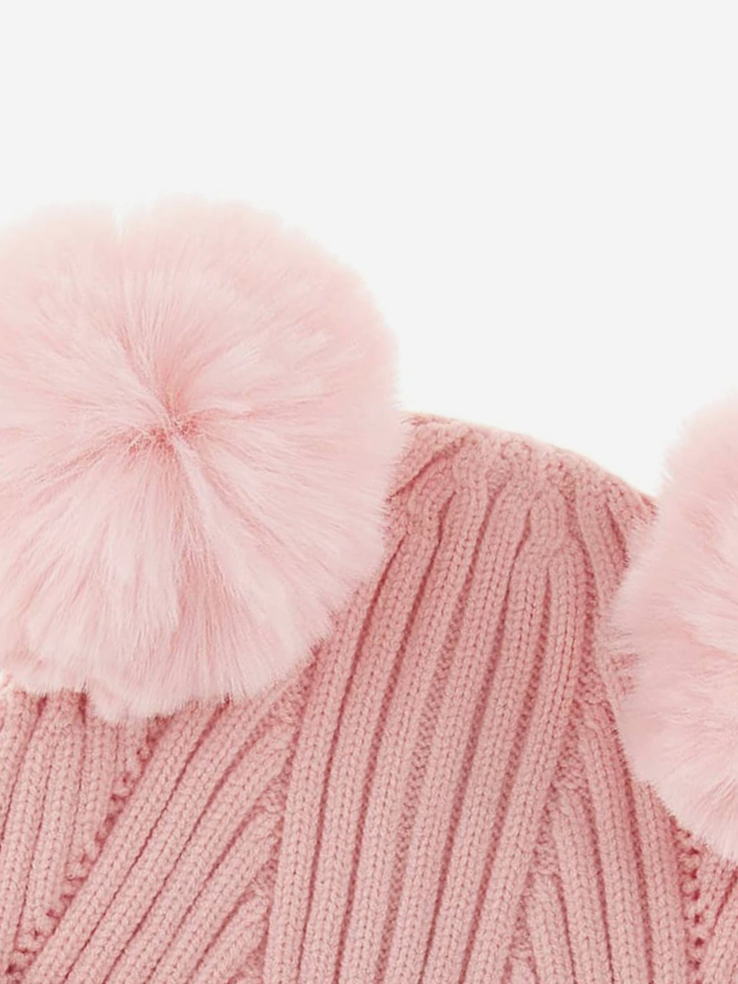 Guess Girls 针织 Pom Pom 帽子（粉色）