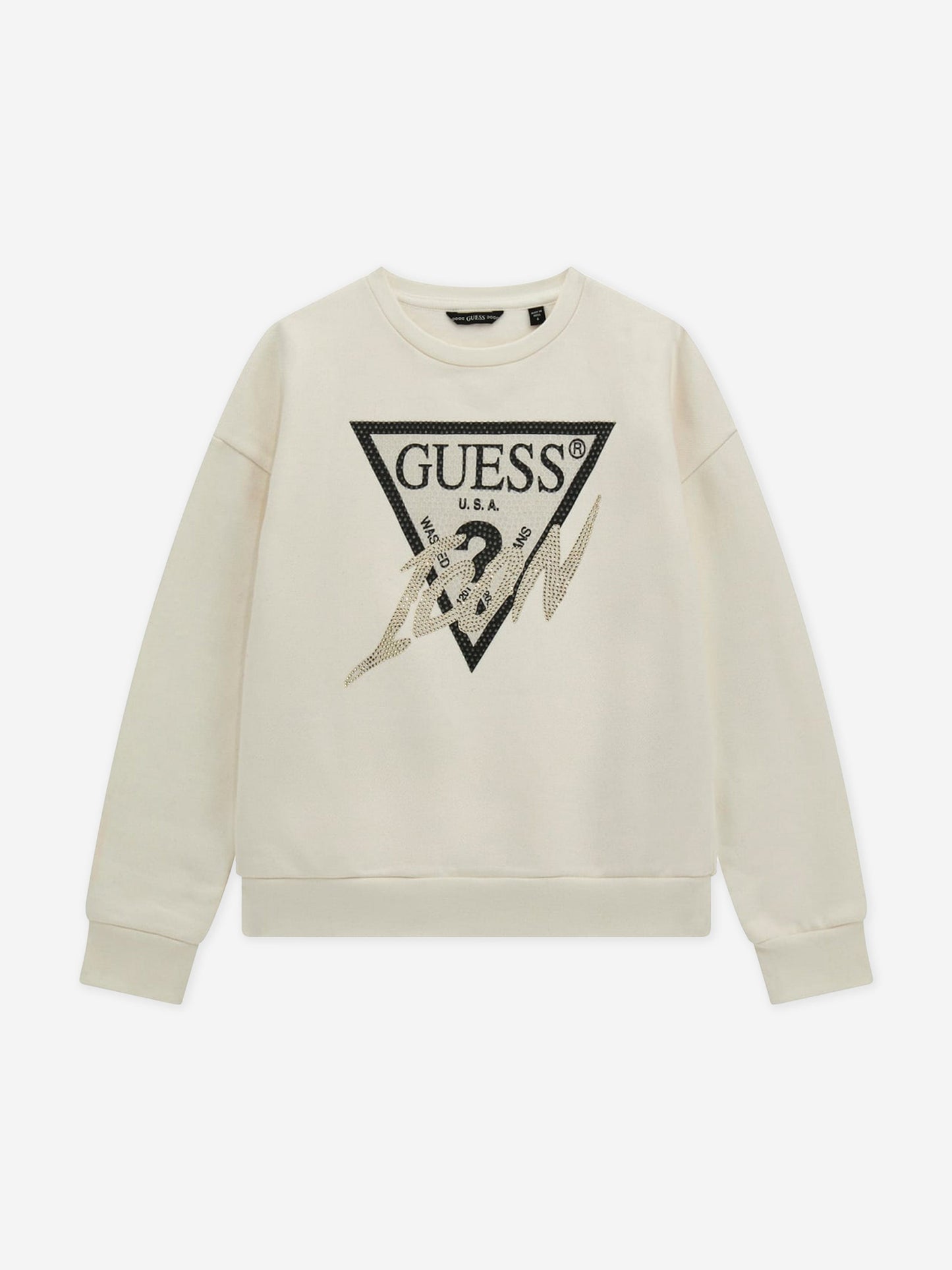 Guess 女童象牙色徽标运动衫