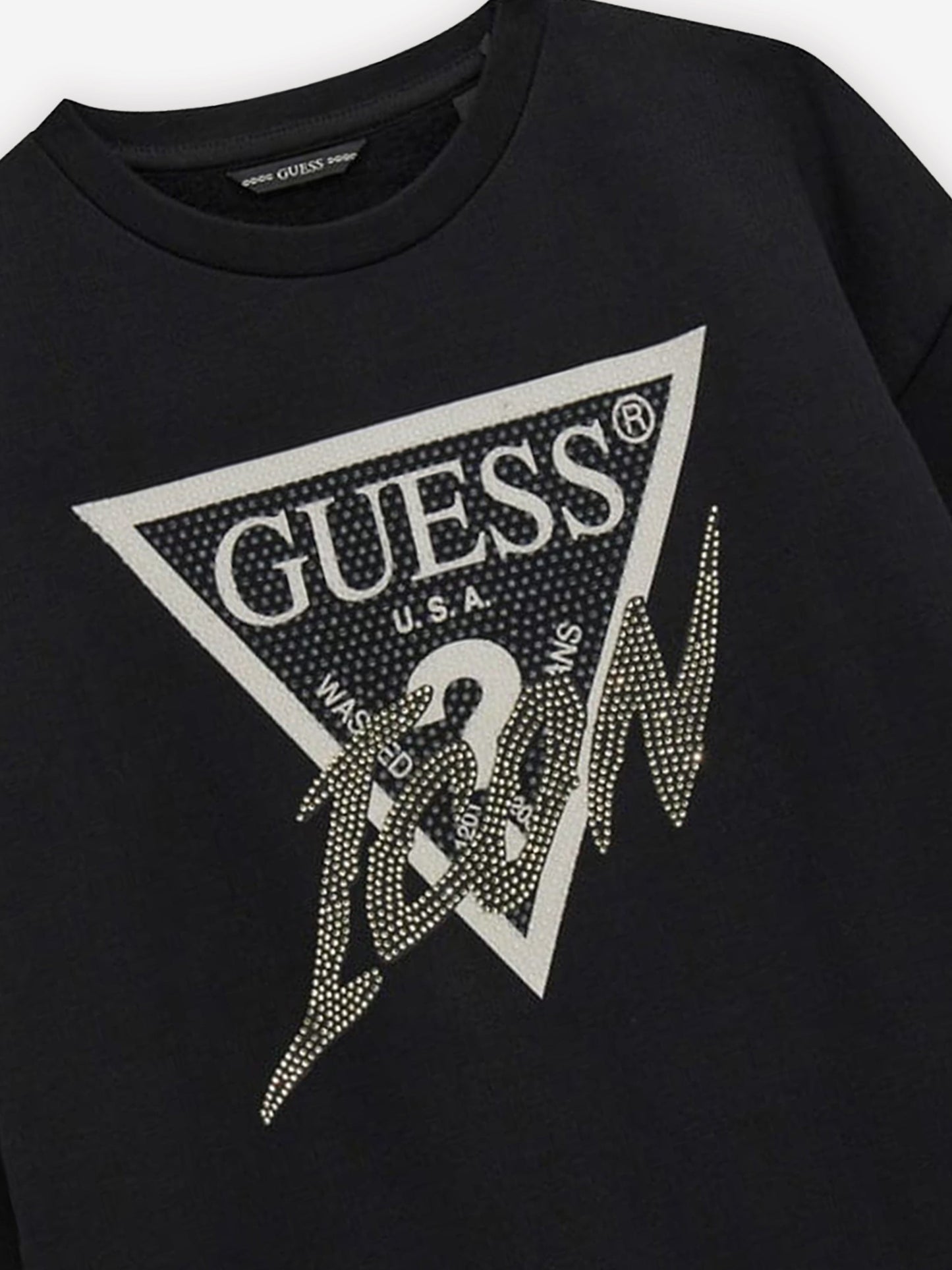 Guess Girls 徽标运动衫（黑色）