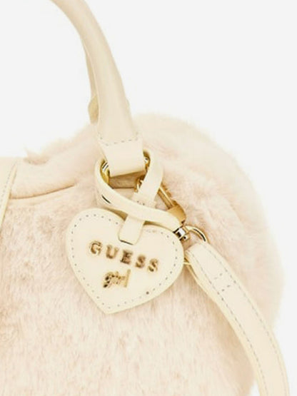 Guess Girls 象牙色毛绒爱心包（19 厘米）