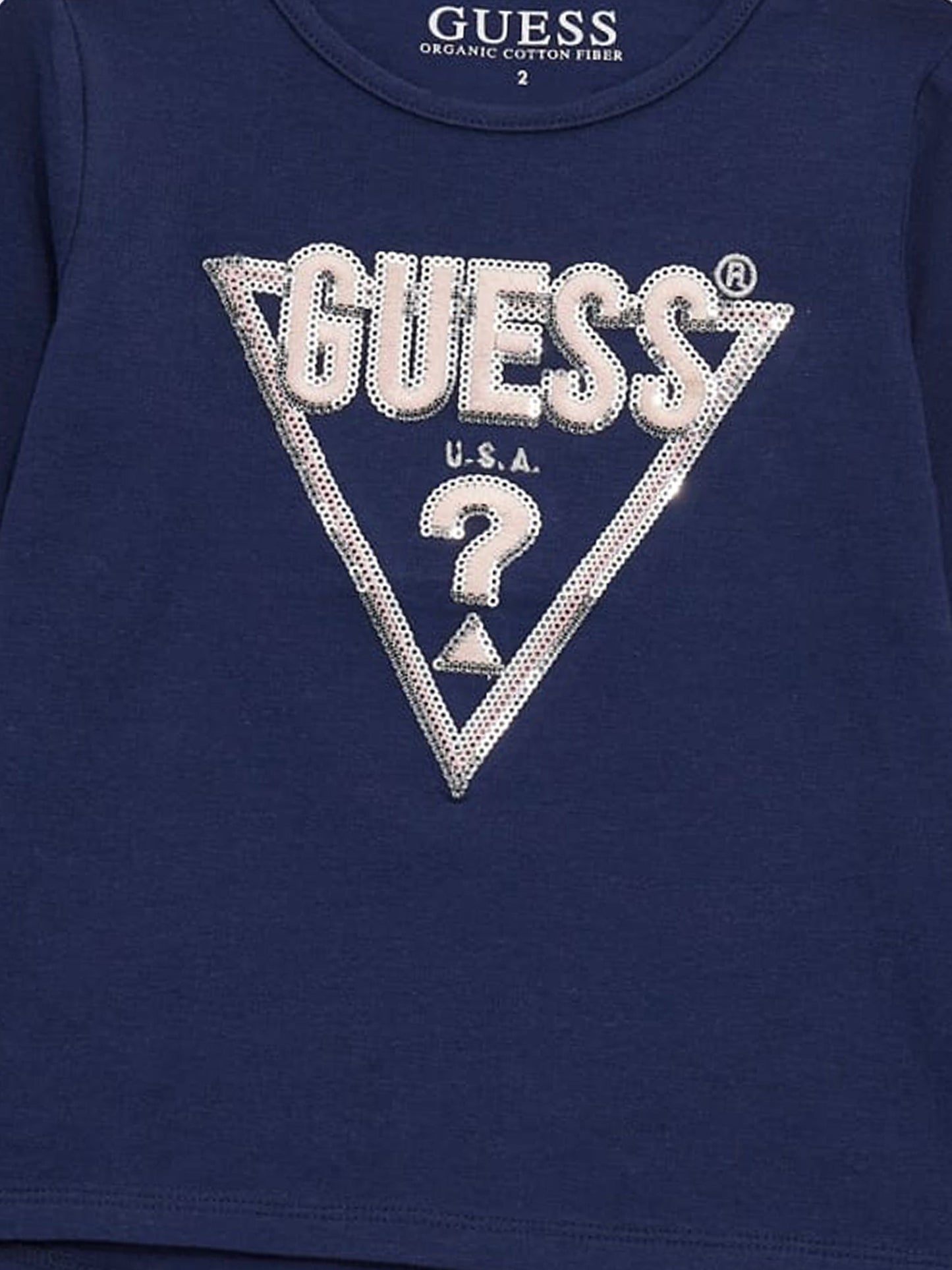 Guess 女童长袖徽标 T 恤（蓝色）