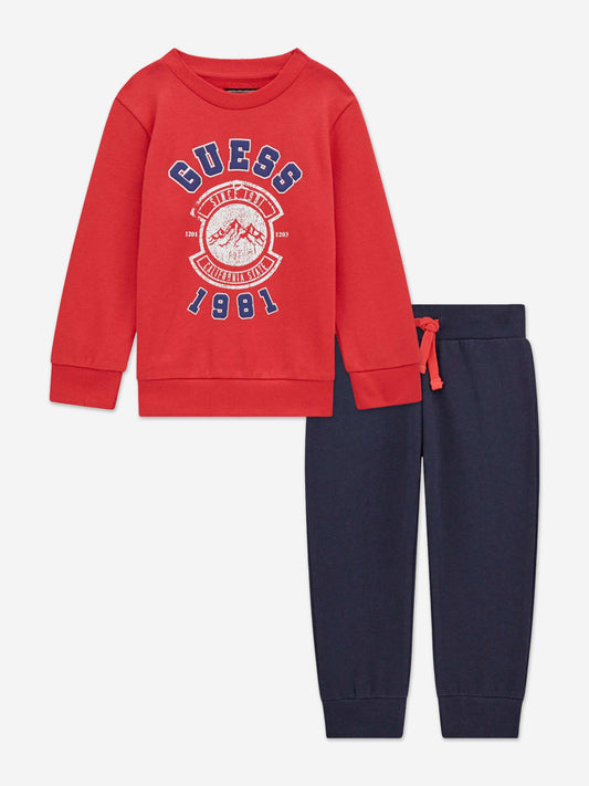 Guess 男童红色徽标运动服