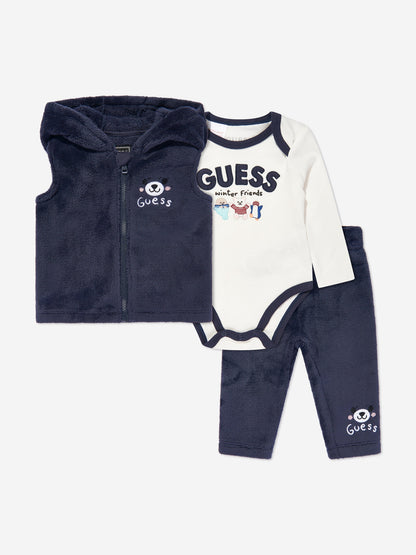 Guess 男婴三件套连体衣套装（海军蓝）